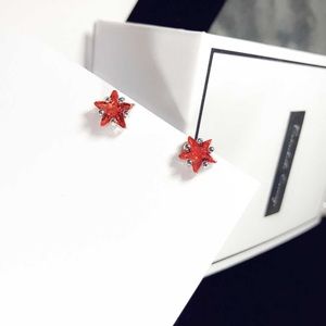 NWT Dainty 925 Silver Ruby Star Earrings,Ear Studs